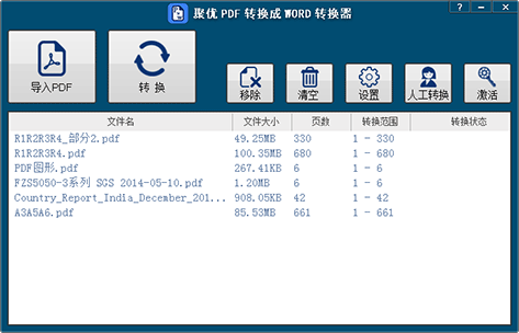 聚优PDF转换成WORD转换器软件