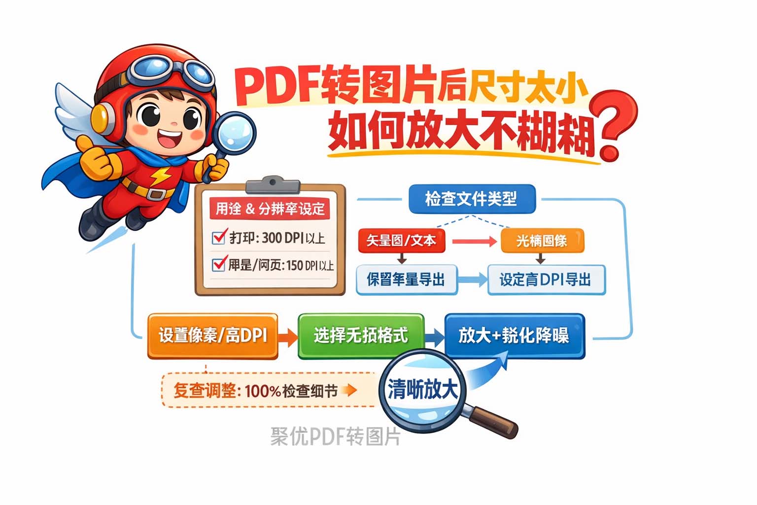 PDF转图片后尺寸太小如何放大不模糊?