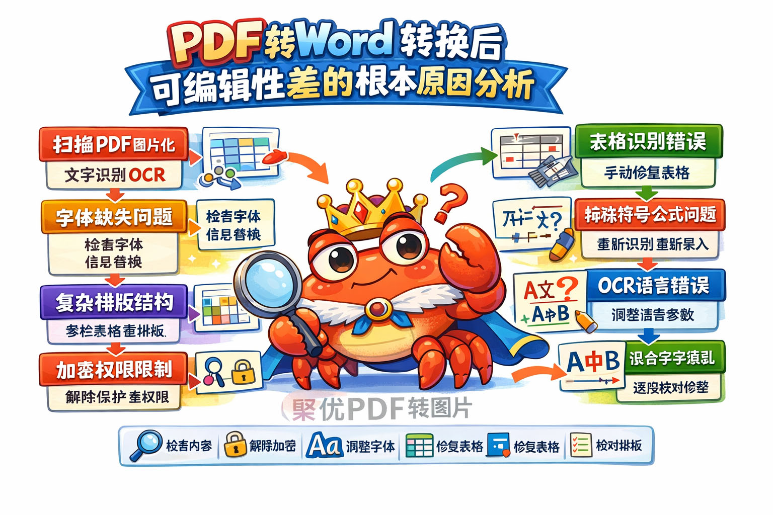 PDF转Word转换后可编辑性差的根本原因分析