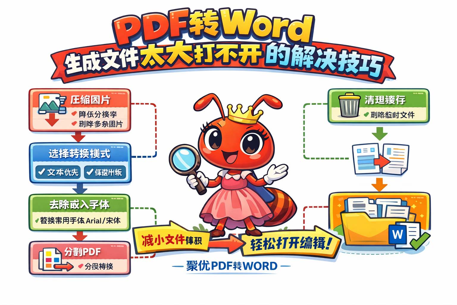 PDF转Word生成文件太大打不开的解决技巧