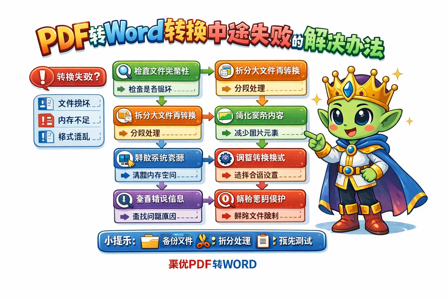 PDF转Word转换中途失败的解决办法