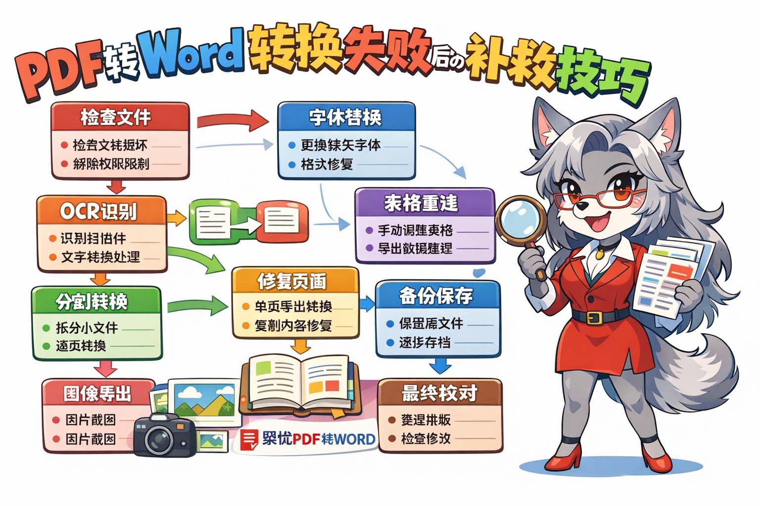 PDF转Word转换失败后的补救技巧