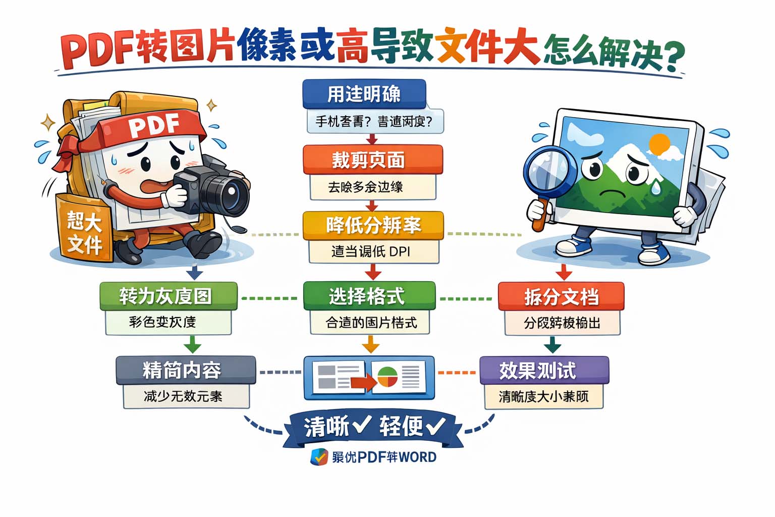 PDF转图片像素过高导致文件大怎么解决?